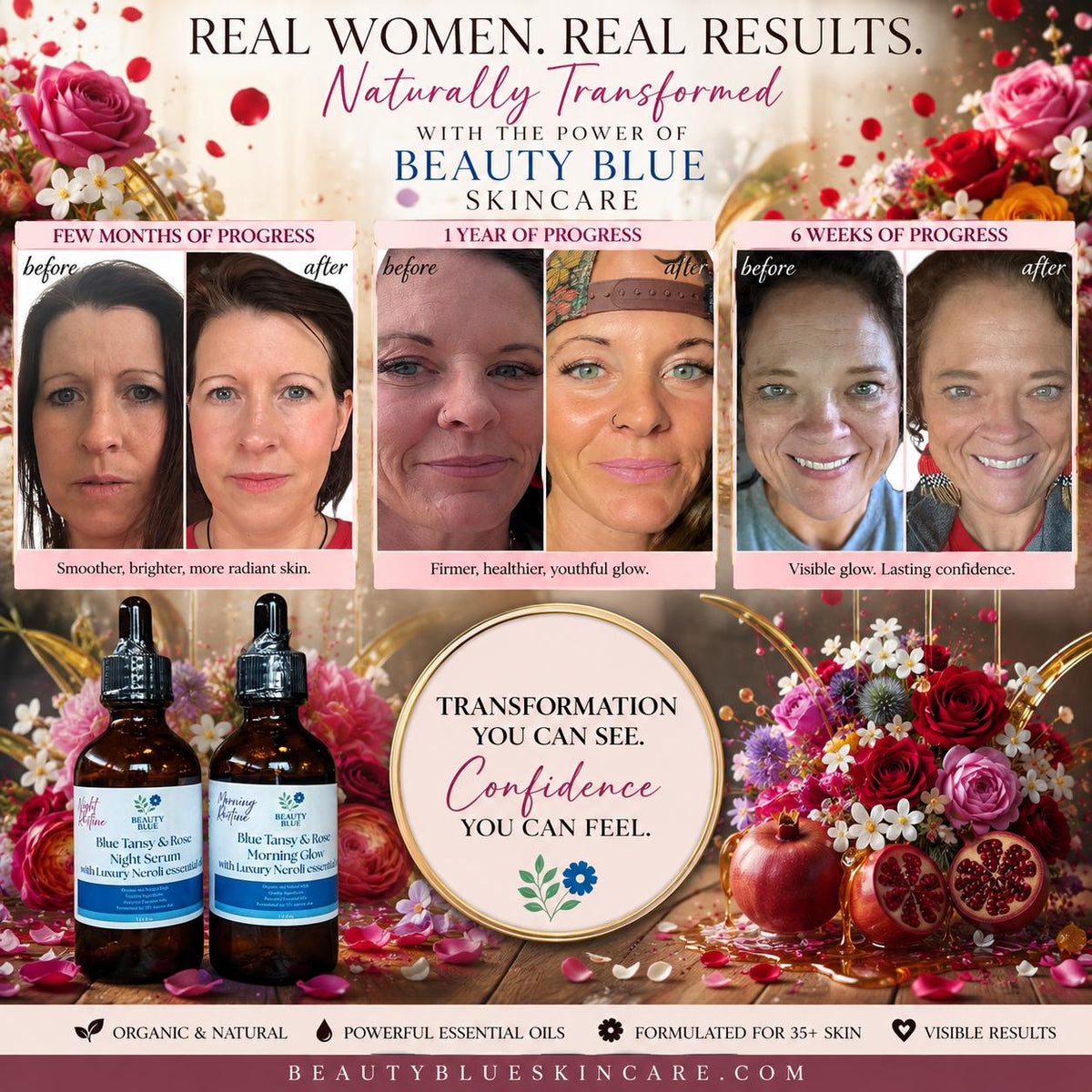 Anti Aging Night Serum | Hydrating  Face Oil | Rosehip, Blue Tansy, Rose & Neroli | Organic Skincare