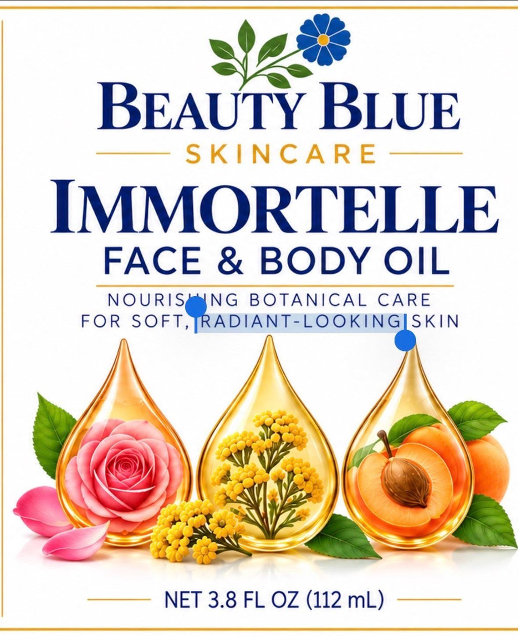 Face & Body Oil for Radiant Skin | Apricot, Castor, Rose, Helichrysum | Botanical Moisturizer